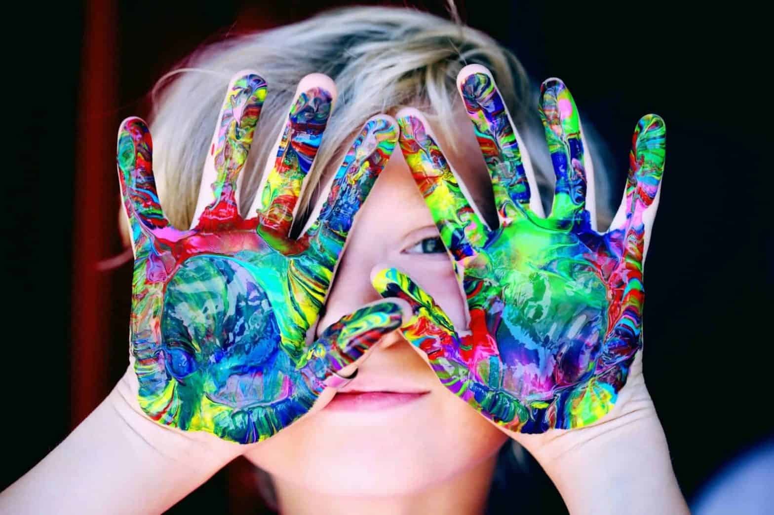 painted child's hands
